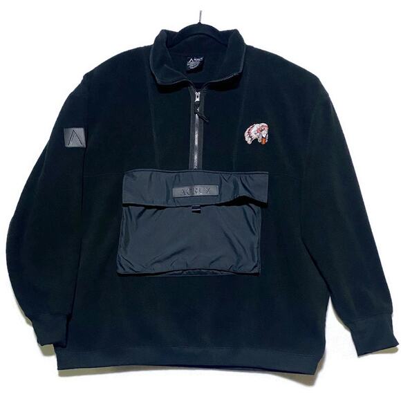 Acrux Pullover Sweater Men's Size 2XL Black With Indian Chief Patch - Picture 1 of 6